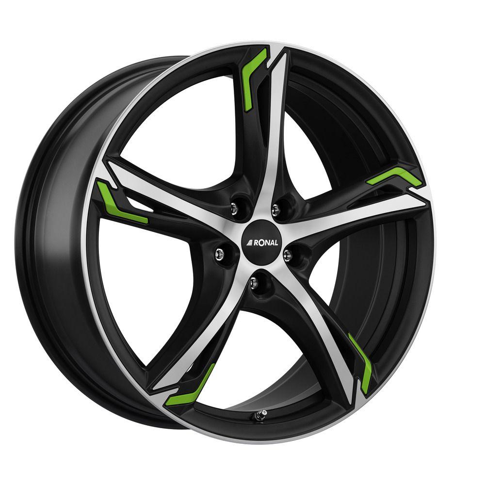 RONAL RONAL R62 GREEN jetblack-matt-frontkopiert 7.5Jx18 5x114.3 ET45