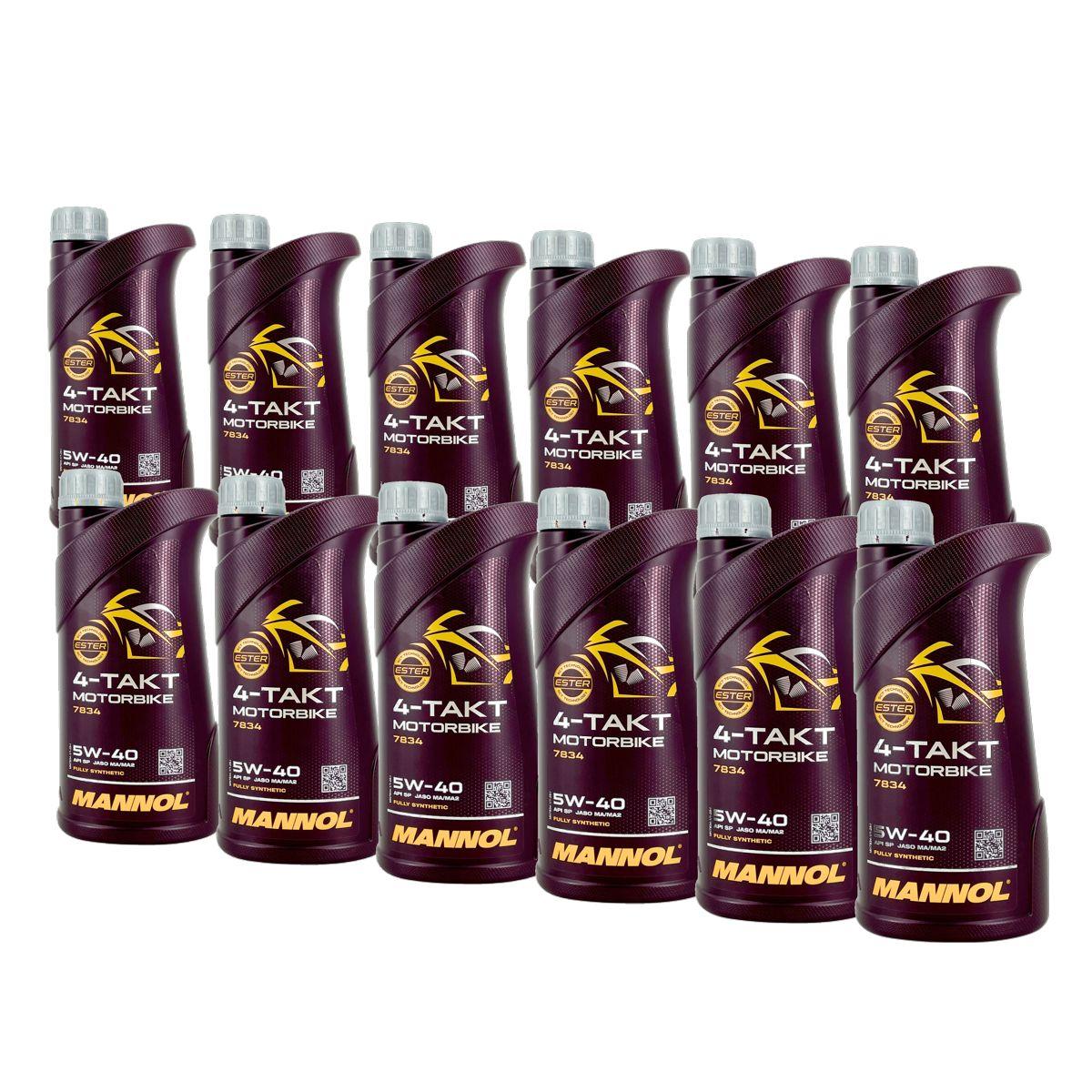 Mannol 4-Takt Motorbike 5W-40 12x1 Liter