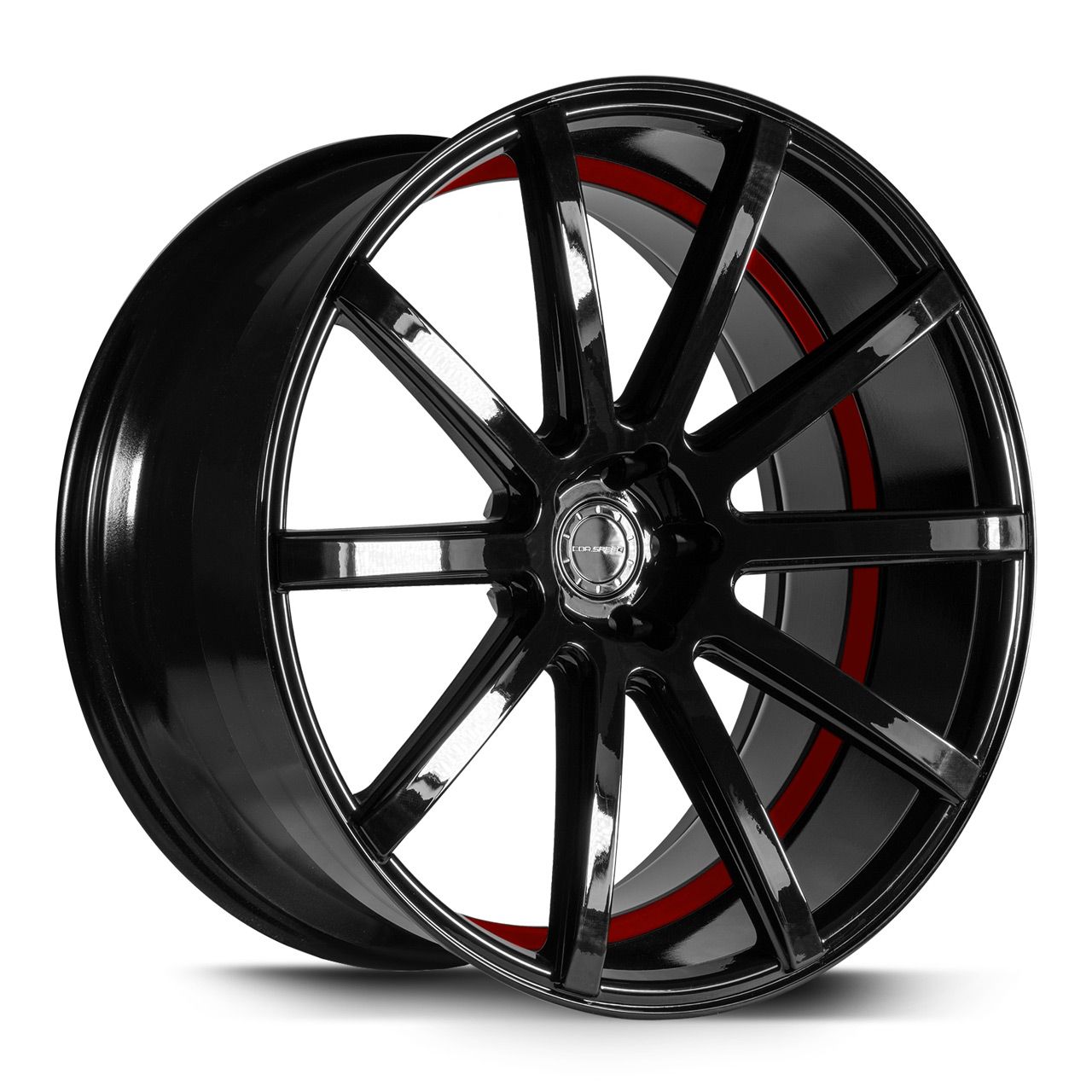 CORSPEED DEVILLE Higloss-Black/ undercut Color Trim rot 9.5Jx22 5x112 ET25
