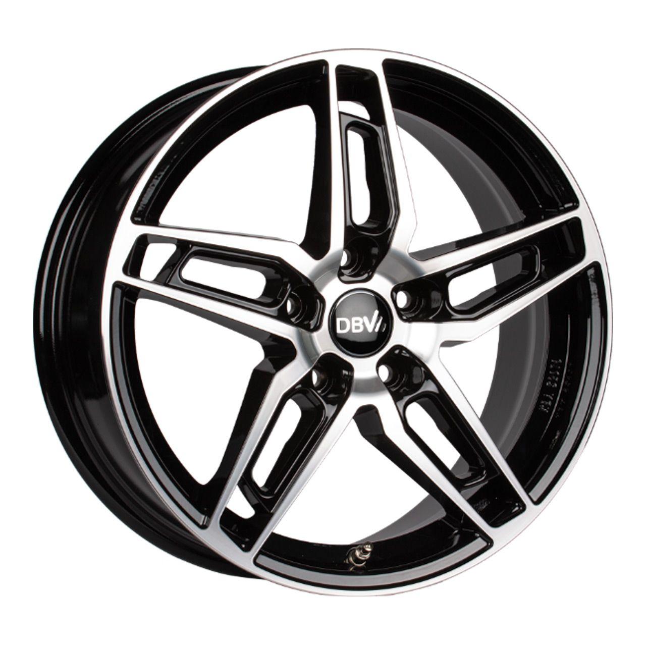 DBV 5DS 005 schwarz glänzend frontpoliert 8.0Jx18 5x112 ET48