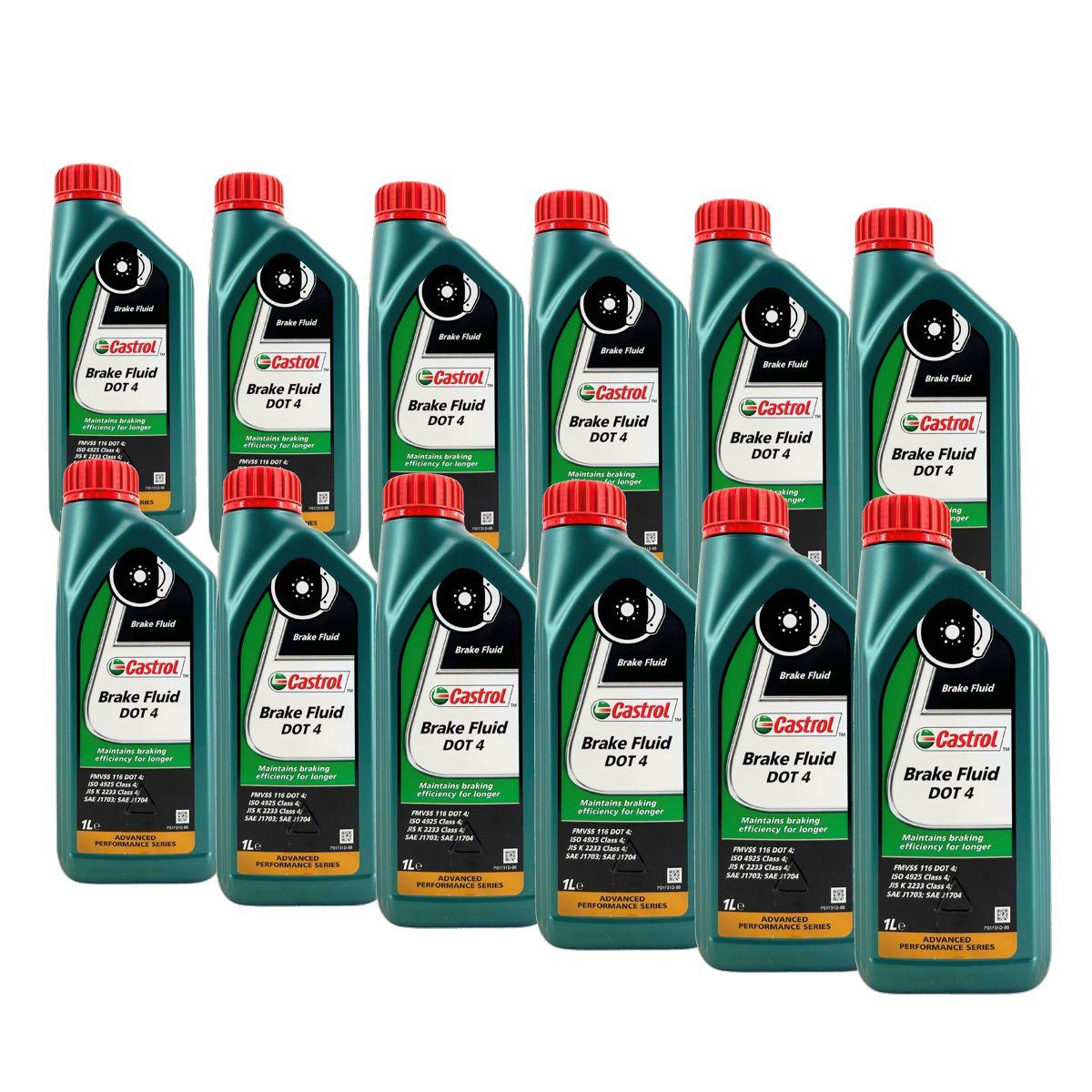 Castrol Brake Fluid DOT 4 Bremsflüssigkeit 12x1 Liter