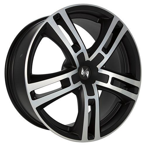ETABETA URIEL schwarzmatt poliert mit Edelstahlkappe 11.0Jx23 5x112 ET25