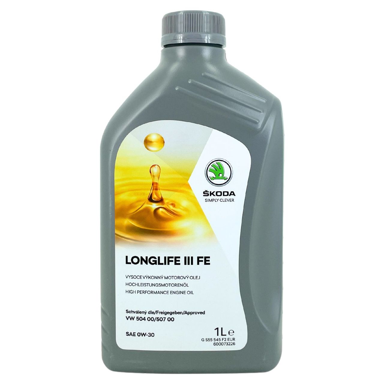 Original Skoda LongLife III/3 FE SAE 0W-30 504.00 / 507.00 1 Liter