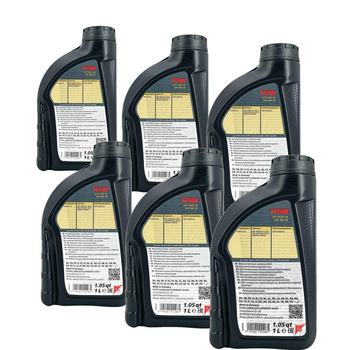 Fuchs Titan GT1 Flex 34 5W-30 6x1 Liter