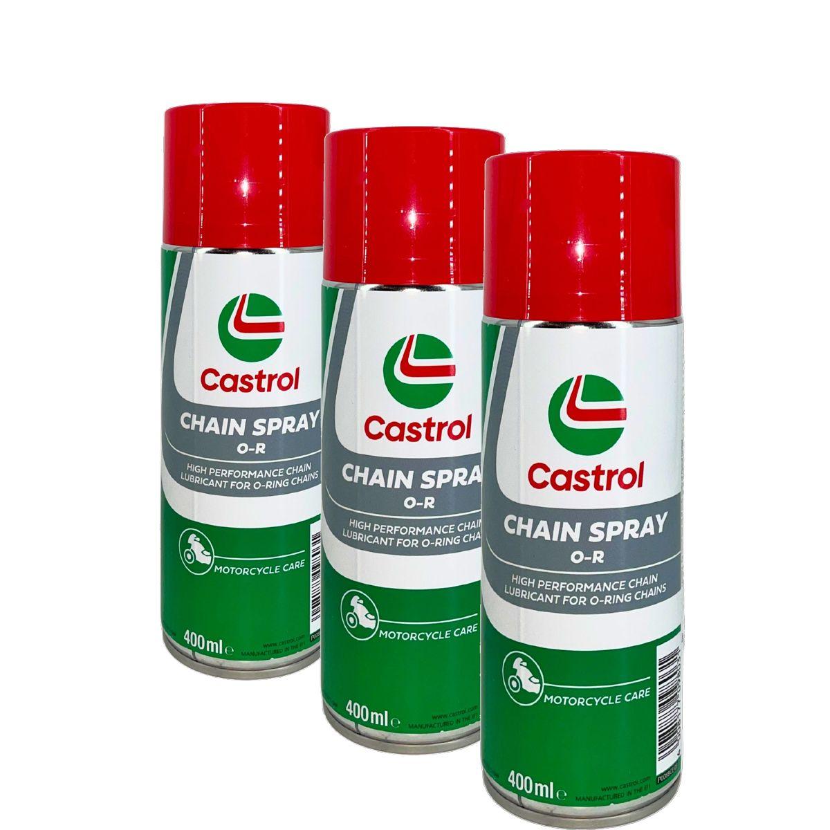 Castrol Chain Spray O-R Motorcycle Chain Care / Kettenspray 3x400 ML