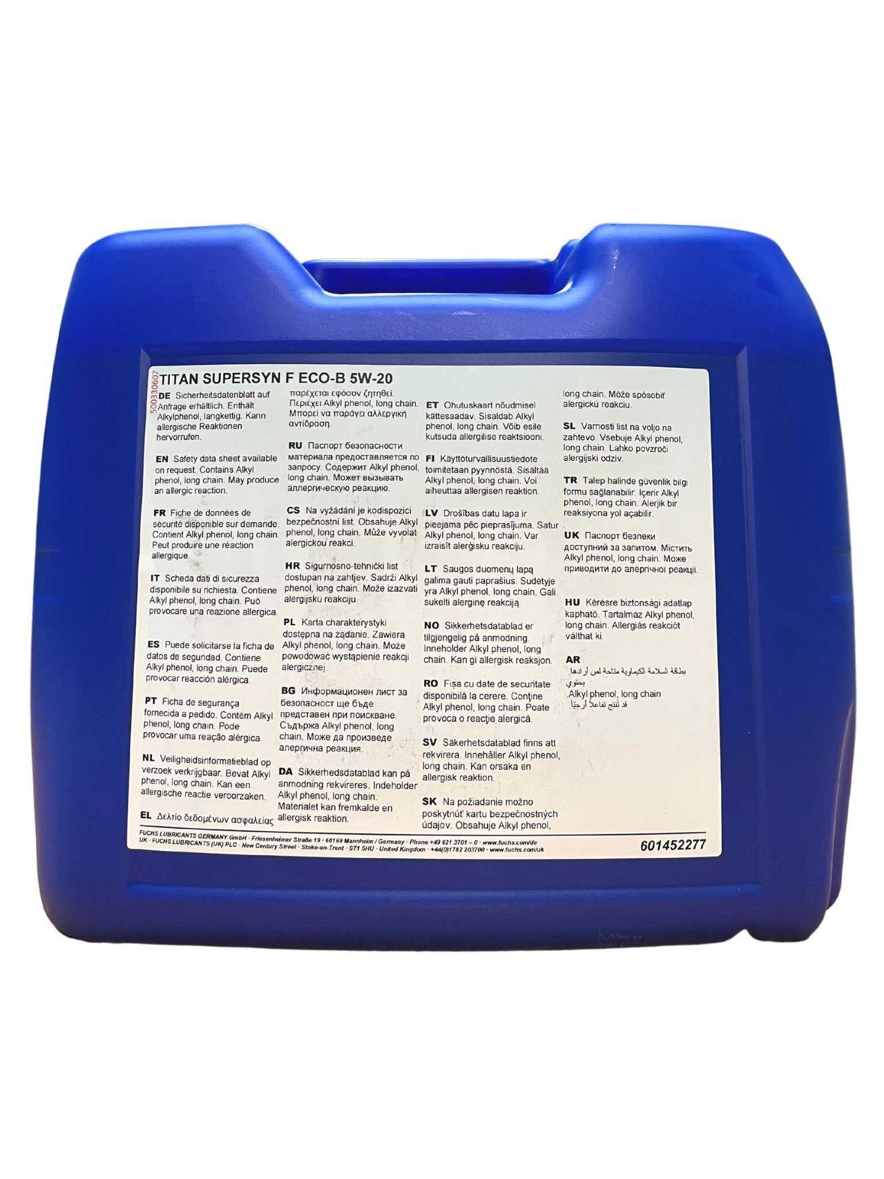 Fuchs Titan Supersyn F ECO-B 5W-20 20 Liter