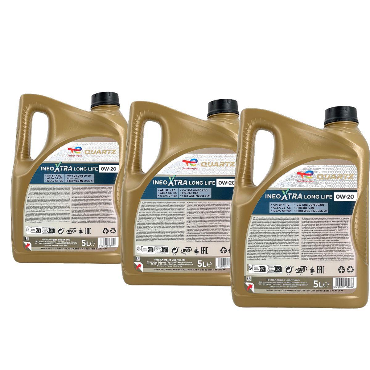 Total Quartz Ineo Xtra Longlife 0W-20 3x5 Liter