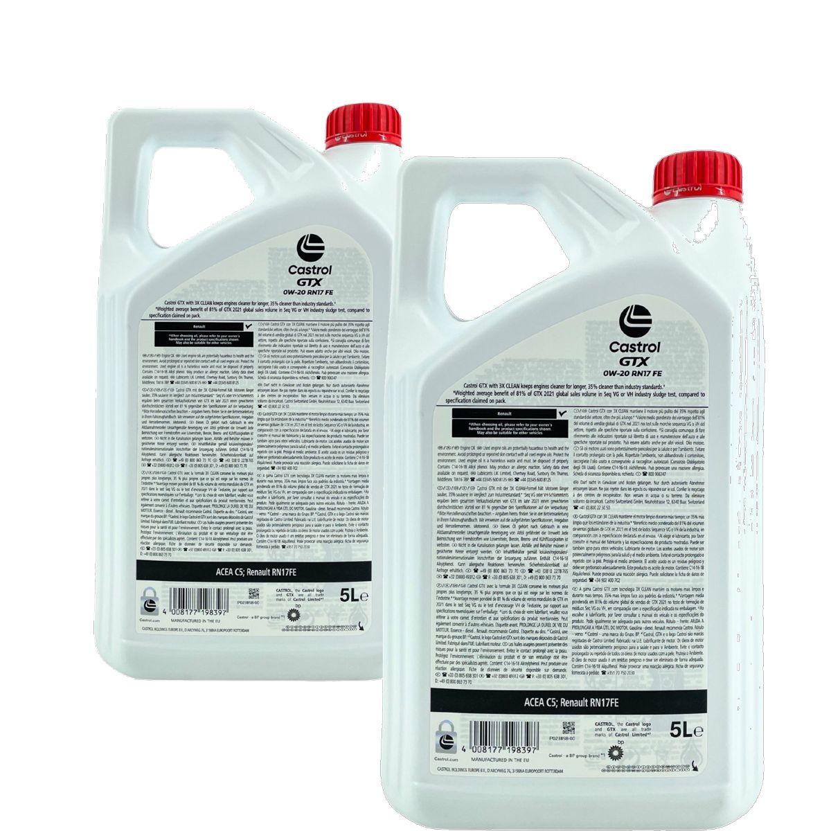 Castrol GTX 0W-20 RN17 FE 2x5 Liter