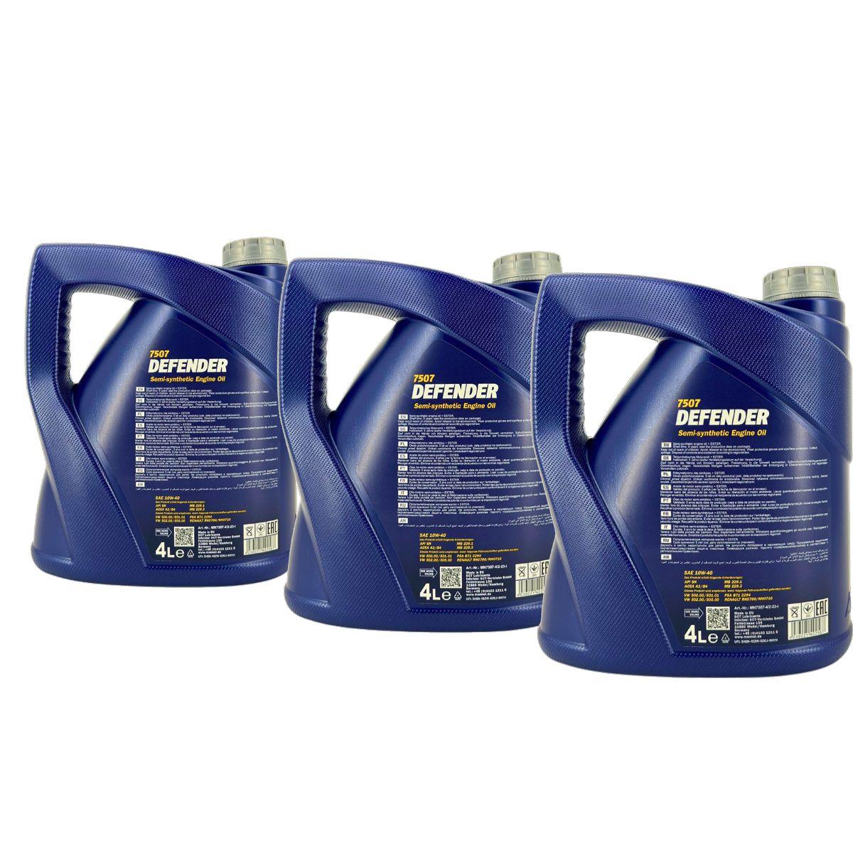 Mannol Defender 10W-40 3x4 Liter