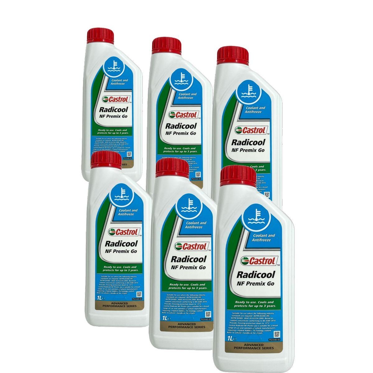 Castrol Radicool NF Premix Go Kühlerfrostschutz (-37 °C) gebrauchsfertig 6x1 Liter