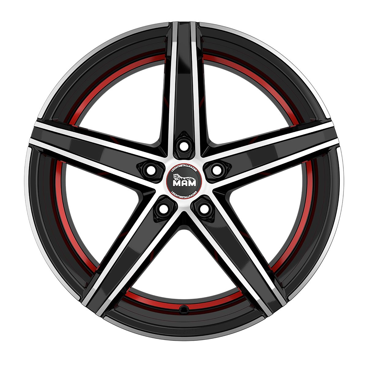 MAM WHEELS MAM OX-18 black front polished red inside 8.5Jx19 5x108 ET45